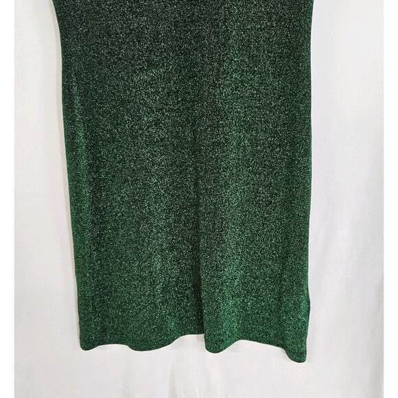 Reformation Amina Green Metallic Fleck Short Sleeve Mini Sheath Dress Medium - Picture 3 of 8